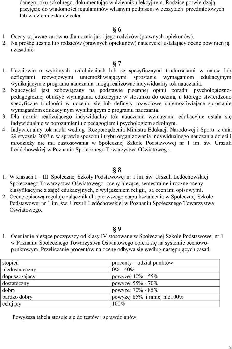 Uczniowie o wybitnych uzdolnieniach lub ze specyficznymi trudnościami w nauce lub deficytami rozwojowymi uniemożliwiającymi sprostanie wymaganiom edukacyjnym wynikającym z programu nauczania mogą