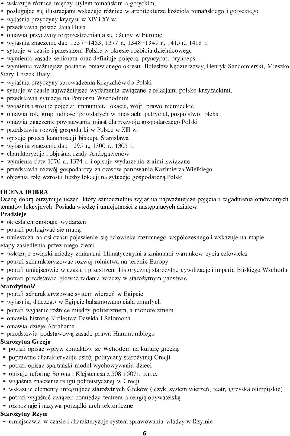 sytuuje w czasie i przestrzeni Polskę w okresie rozbicia dzielnicowego wymienia zasadę senioratu oraz definiuje pojęcia: pryncypat, prynceps wymienia ważniejsze postacie omawianego okresu: Bolesław