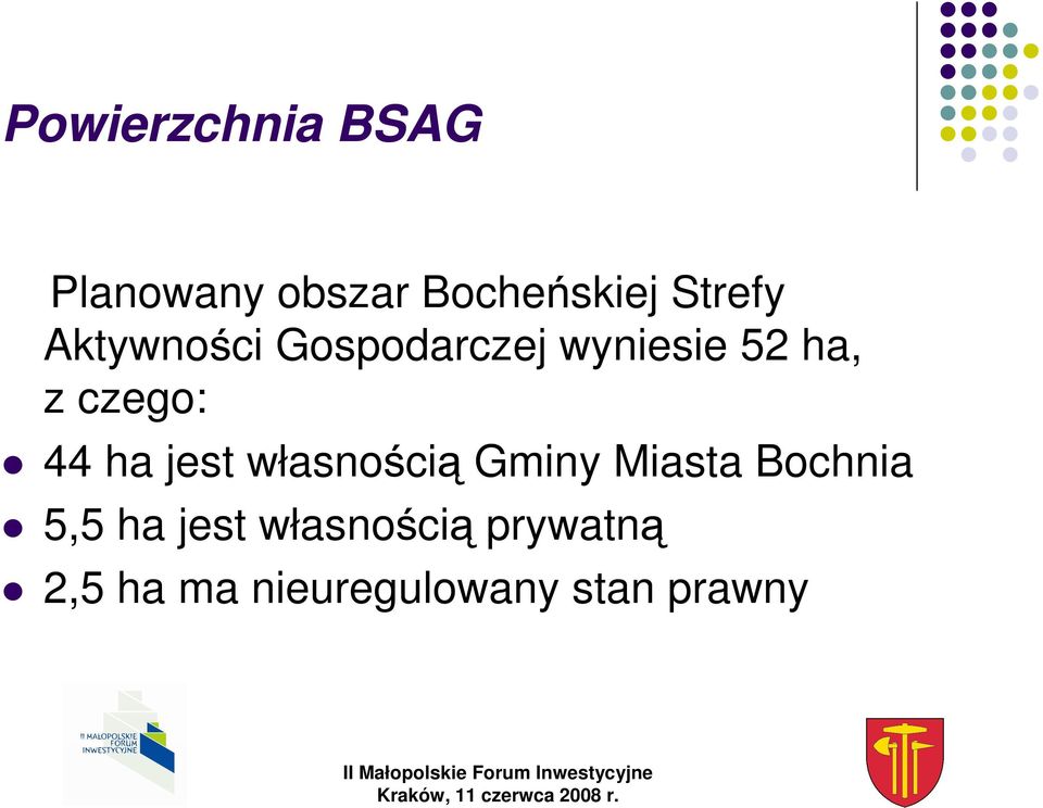 czego: 44 ha jest własno ci 5,5 ha jest własno ci