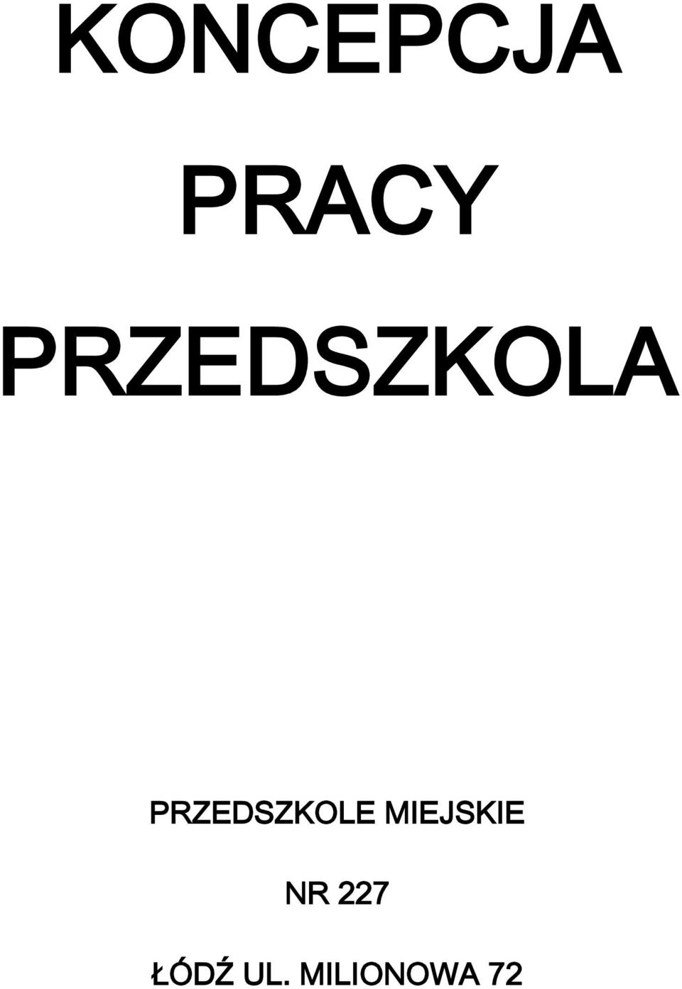 PRZEDSZKOLE