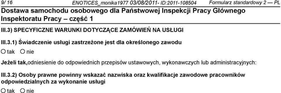 określonego zawodu Jeżeli,odsie do odpowiednich przepisów ustawowych, wykonawczych lub