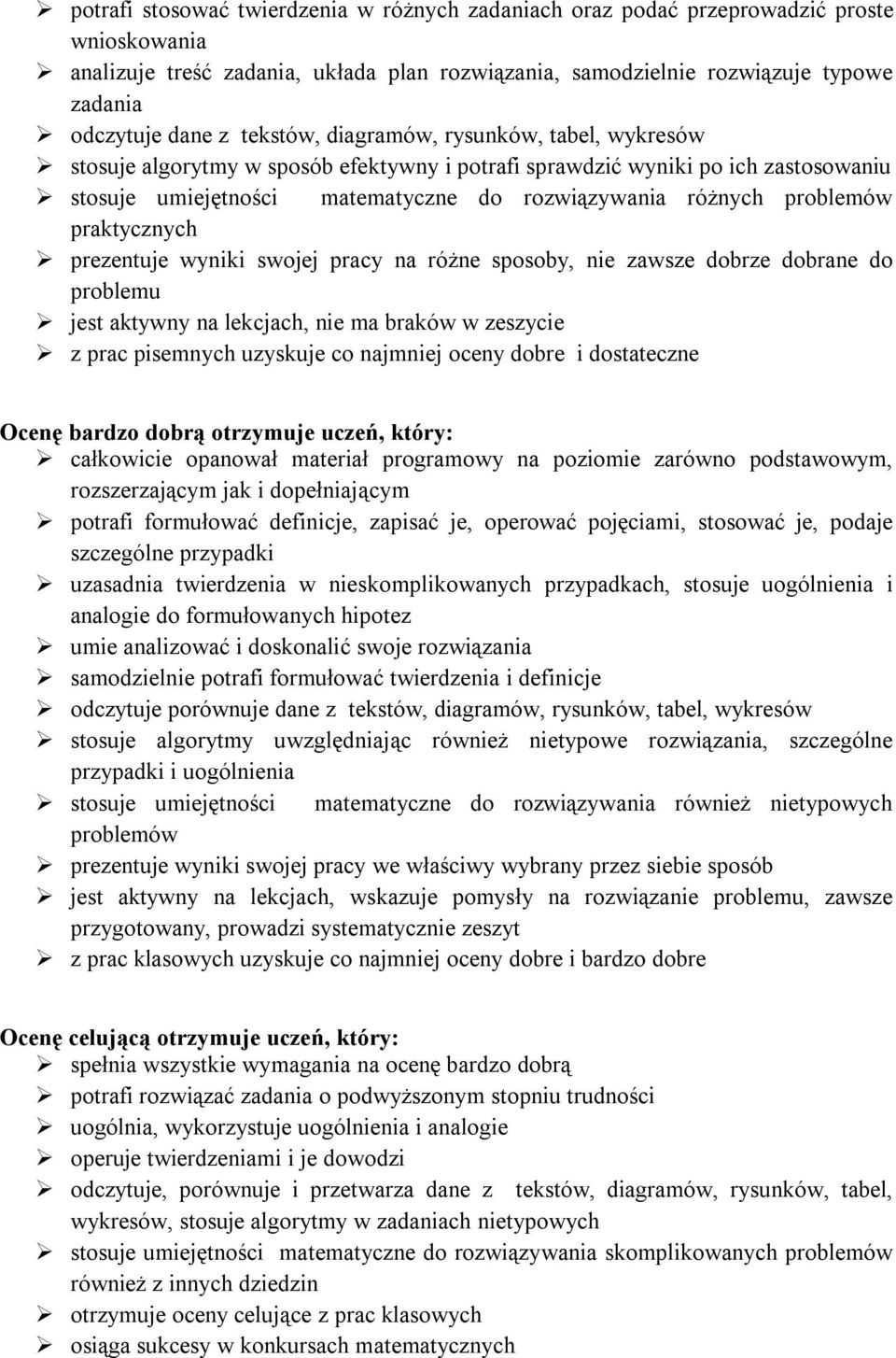 praktycznych prezentuje wyniki swojej pracy na różne sposoby, nie zawsze dobrze dobrane do problemu jest aktywny na lekcjach, nie ma braków w zeszycie z prac pisemnych uzyskuje co najmniej oceny