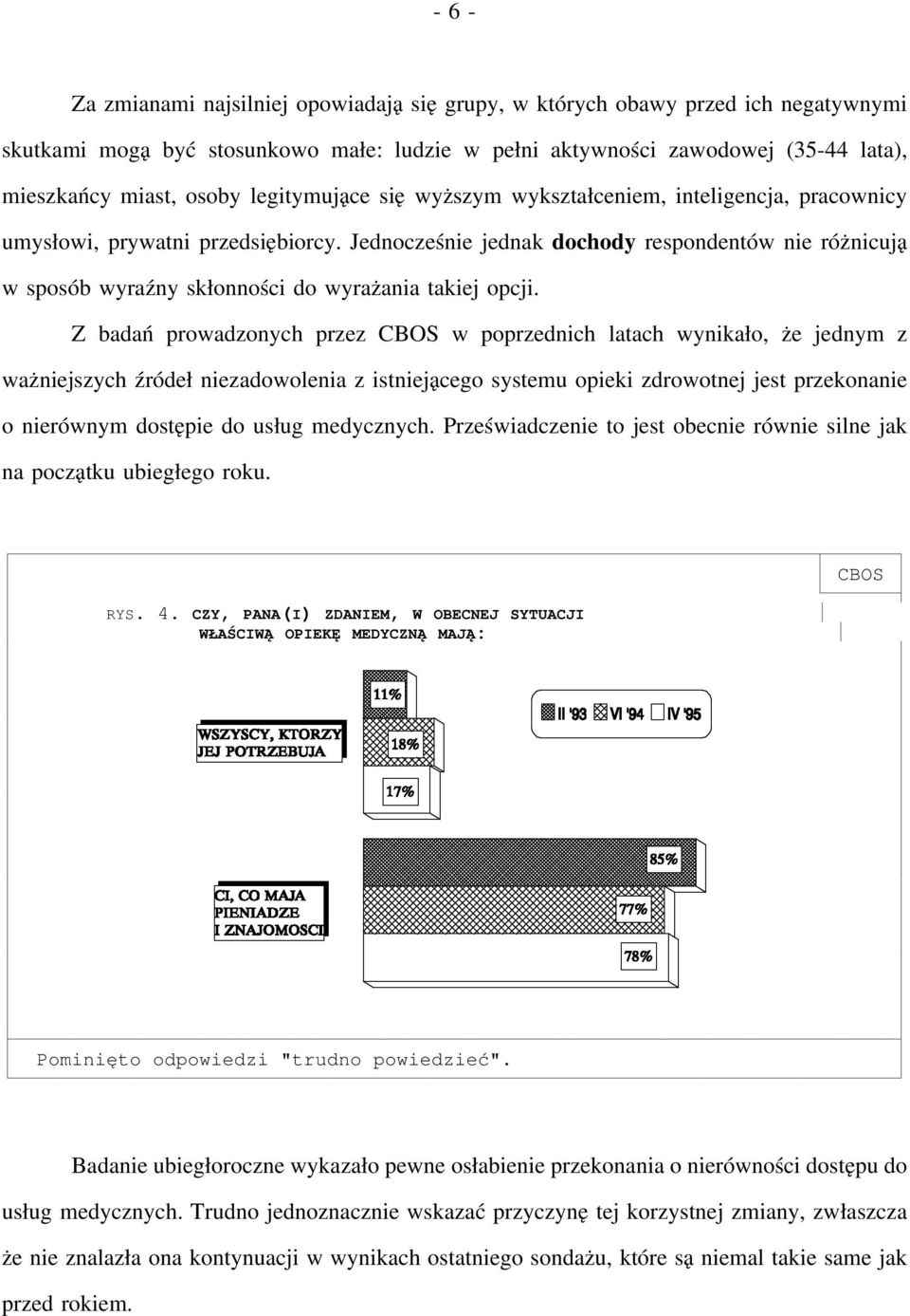 Jednocześnie jednak dochody respondentów nie różnicują w sposób wyraźny skłonności do wyrażania takiej opcji.