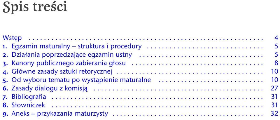 Od wyboru tematu po wystąpienie maturalne............................ 10 6. Zasady dialogu z komisją............................................. 27 7. Bibliografia........................................................ 31 8.