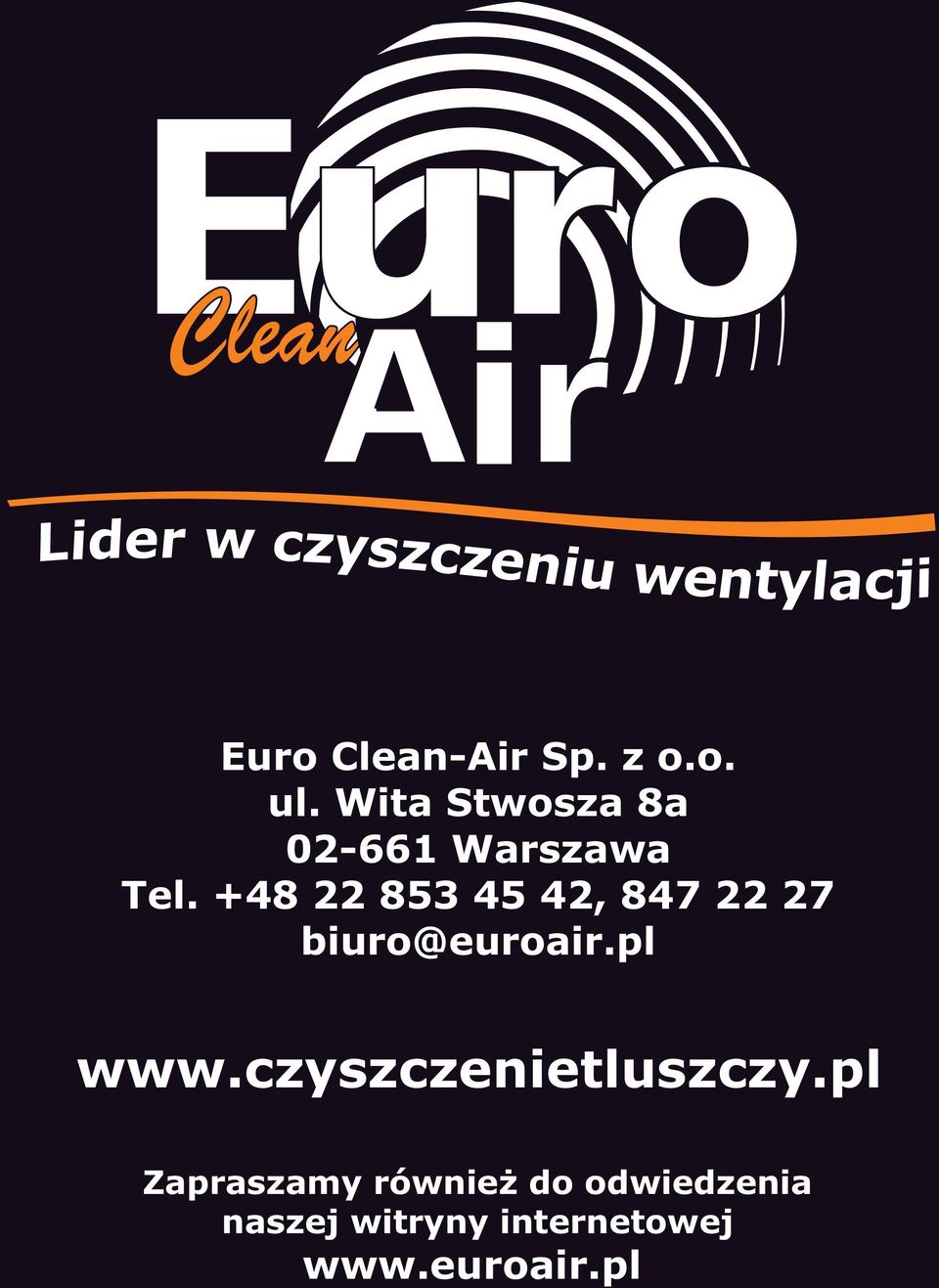 +48 22 853 45 42, 847 22 27 biuro@euroair.pl www.