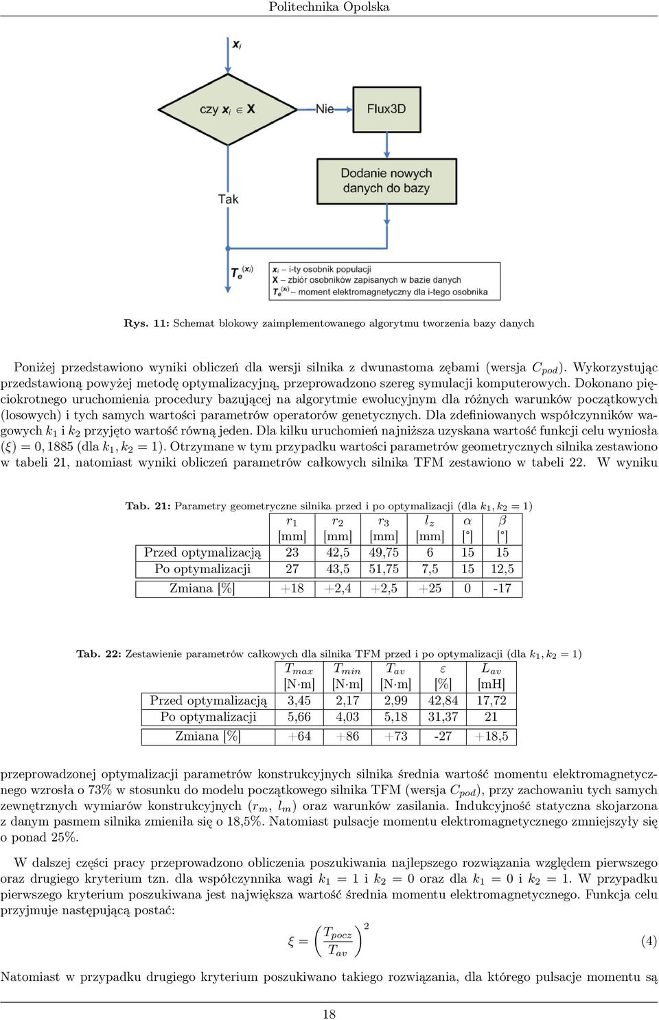 Dokonano pięciokrotnego uruchomienia procedury bazującej na algorytmie ewolucyjnym dla różnych warunków początkowych (losowych) i tych samych wartości parametrów operatorów genetycznych.