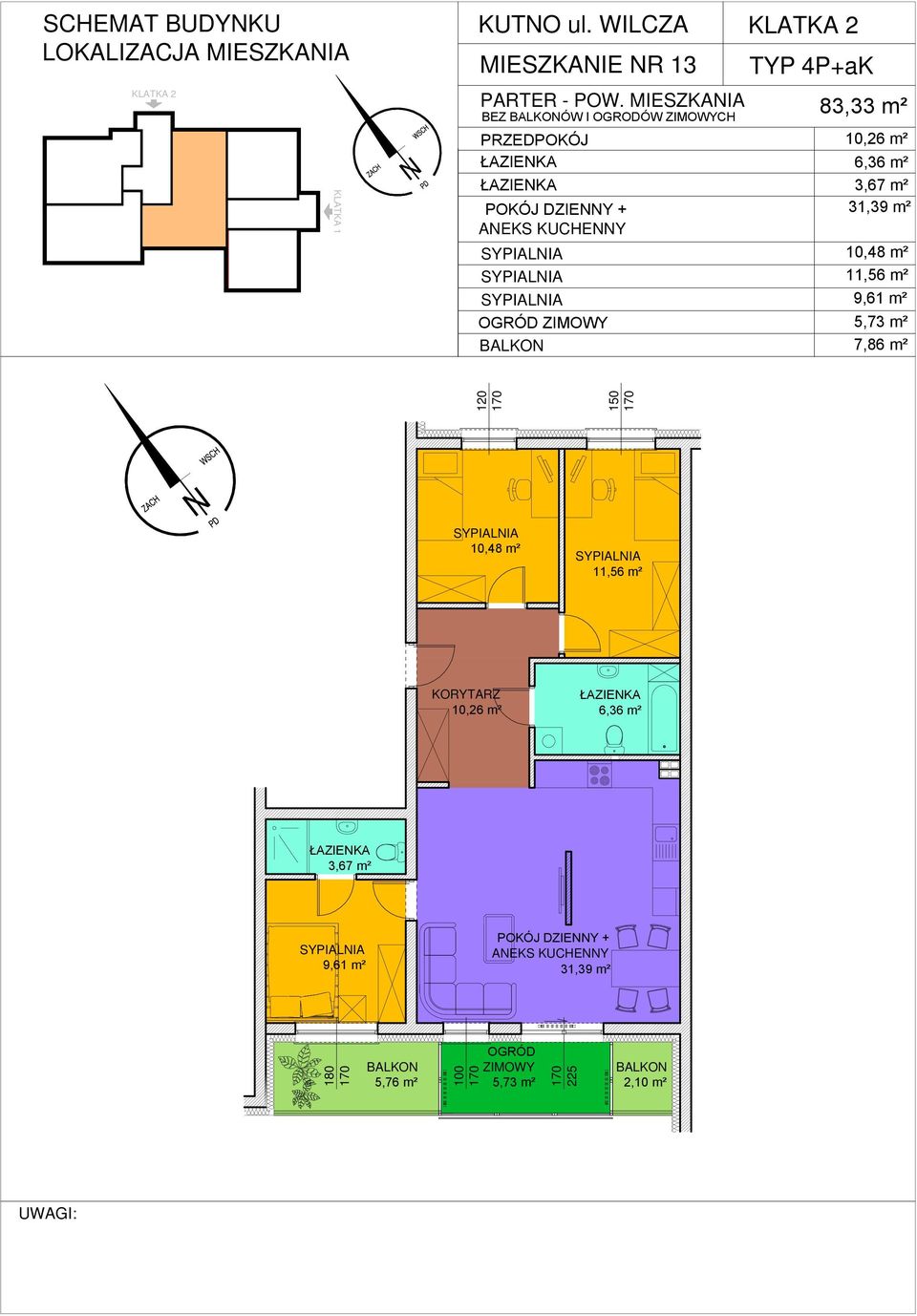 MIESZKAIA BEZ ÓW I OGRODÓW CH 10,26 m² 6,36 m² 3,67 m² 31,39 m² TYP 4P+aK