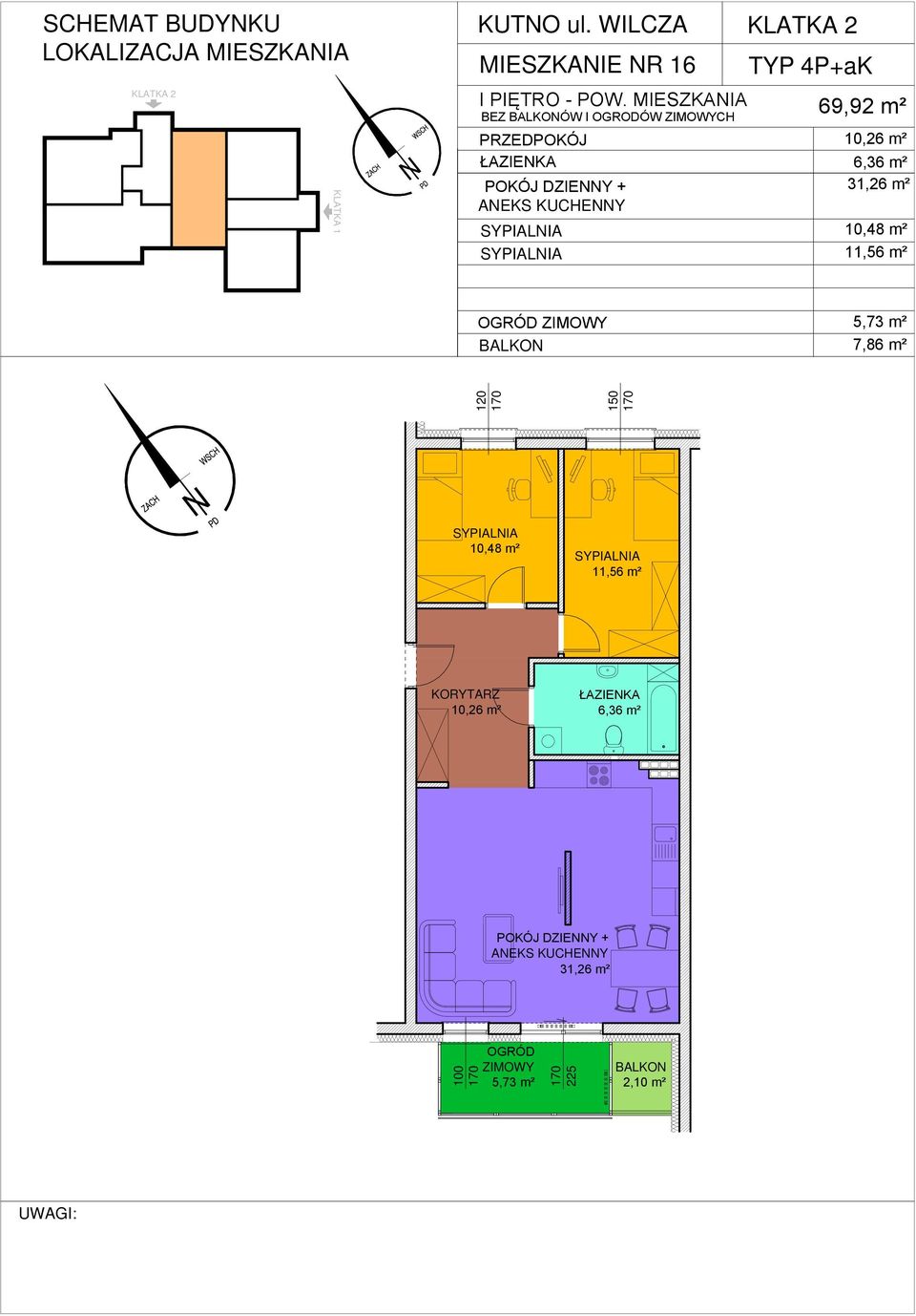 MIESZKAIA BEZ ÓW I OGRODÓW CH 10,26 m² 6,36 m² 31,26 m² TYP