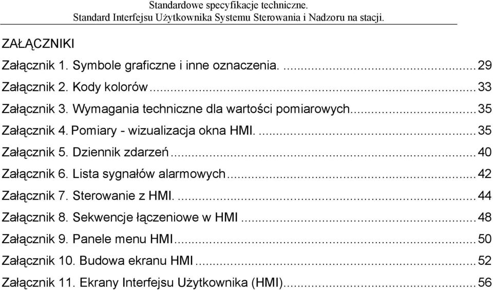 omiary - wizualizacja okna HMI....35 Załącznik 5. Dziennik zdarzeń...40 Załącznik 6. Lista sygnałów alarmowych...42 Załącznik 7. Sterowanie z HMI.