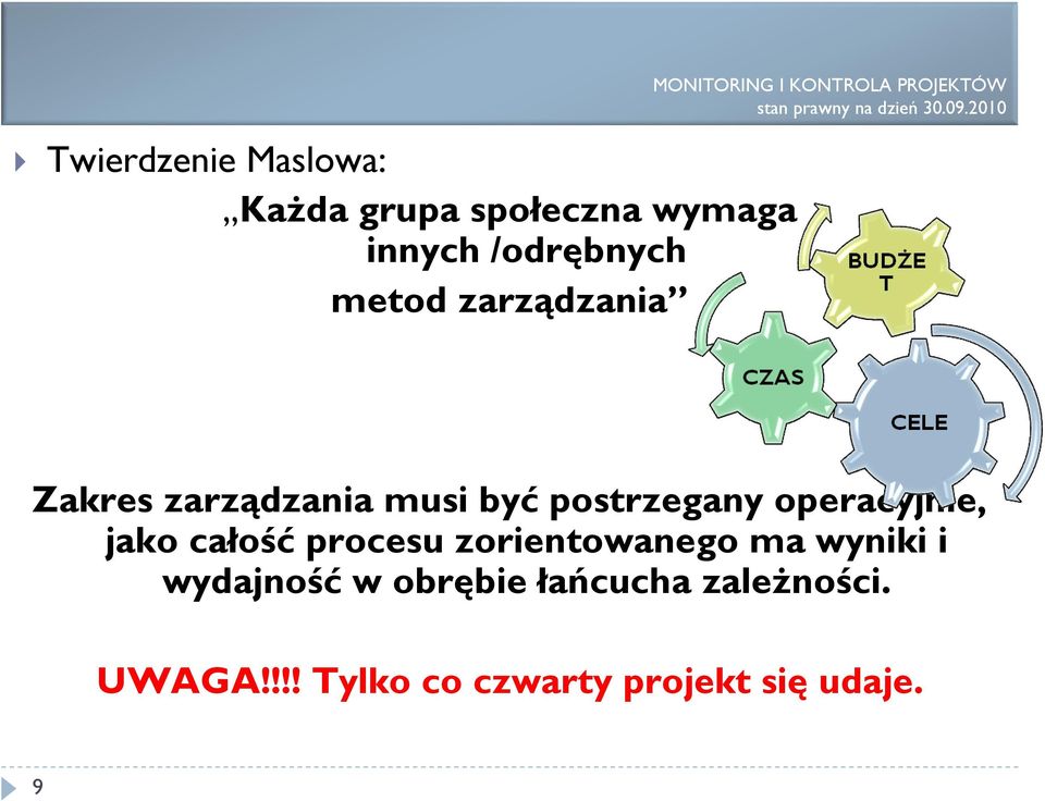 postrzegany operacyjnie, jako całość procesu zorientowanego ma wyniki i