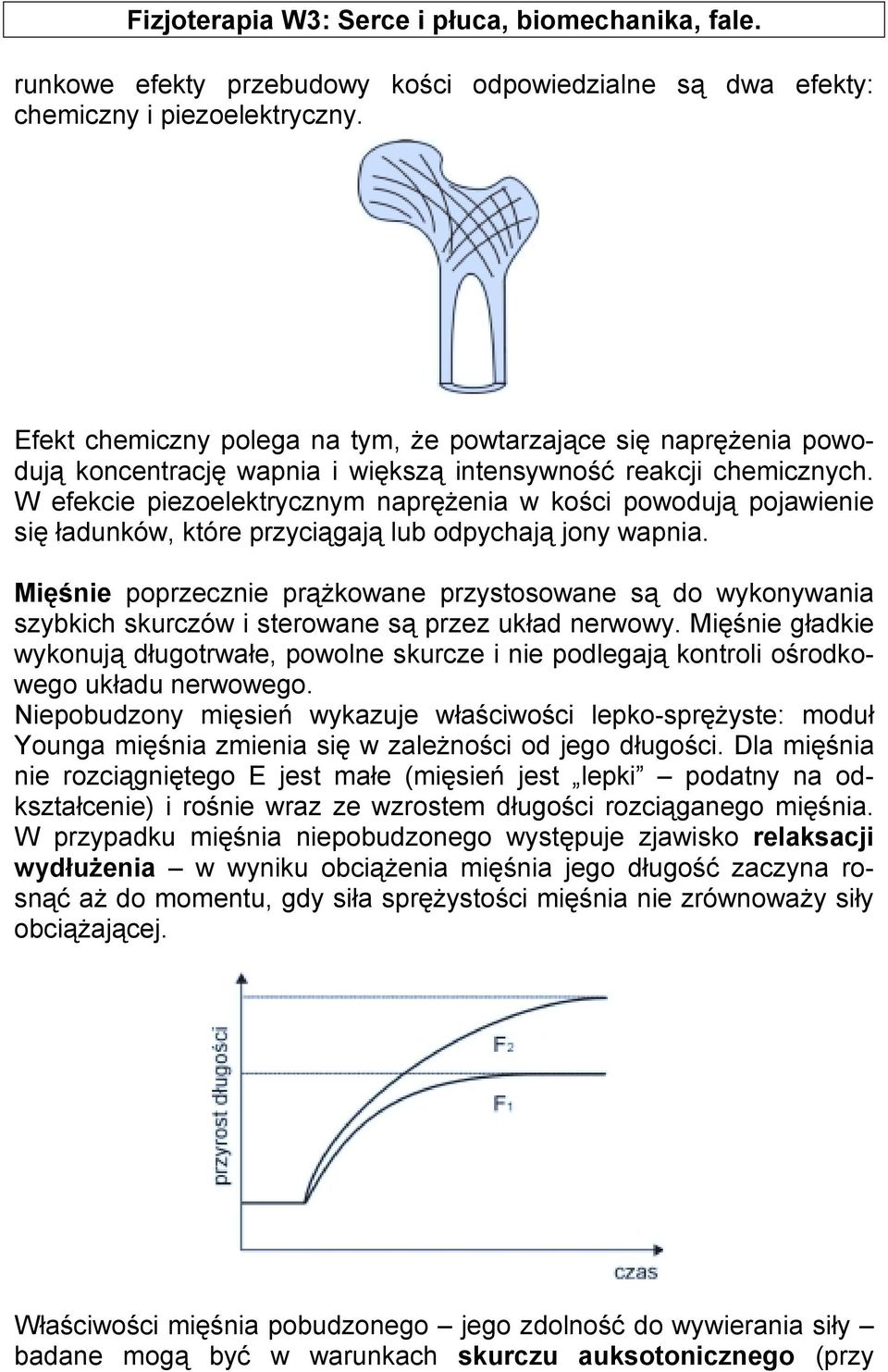 W efekcie piezoelektrycznym naprężenia w kości powodują pojawienie się ładunków, które przyciągają lub odpychają jony wapnia.