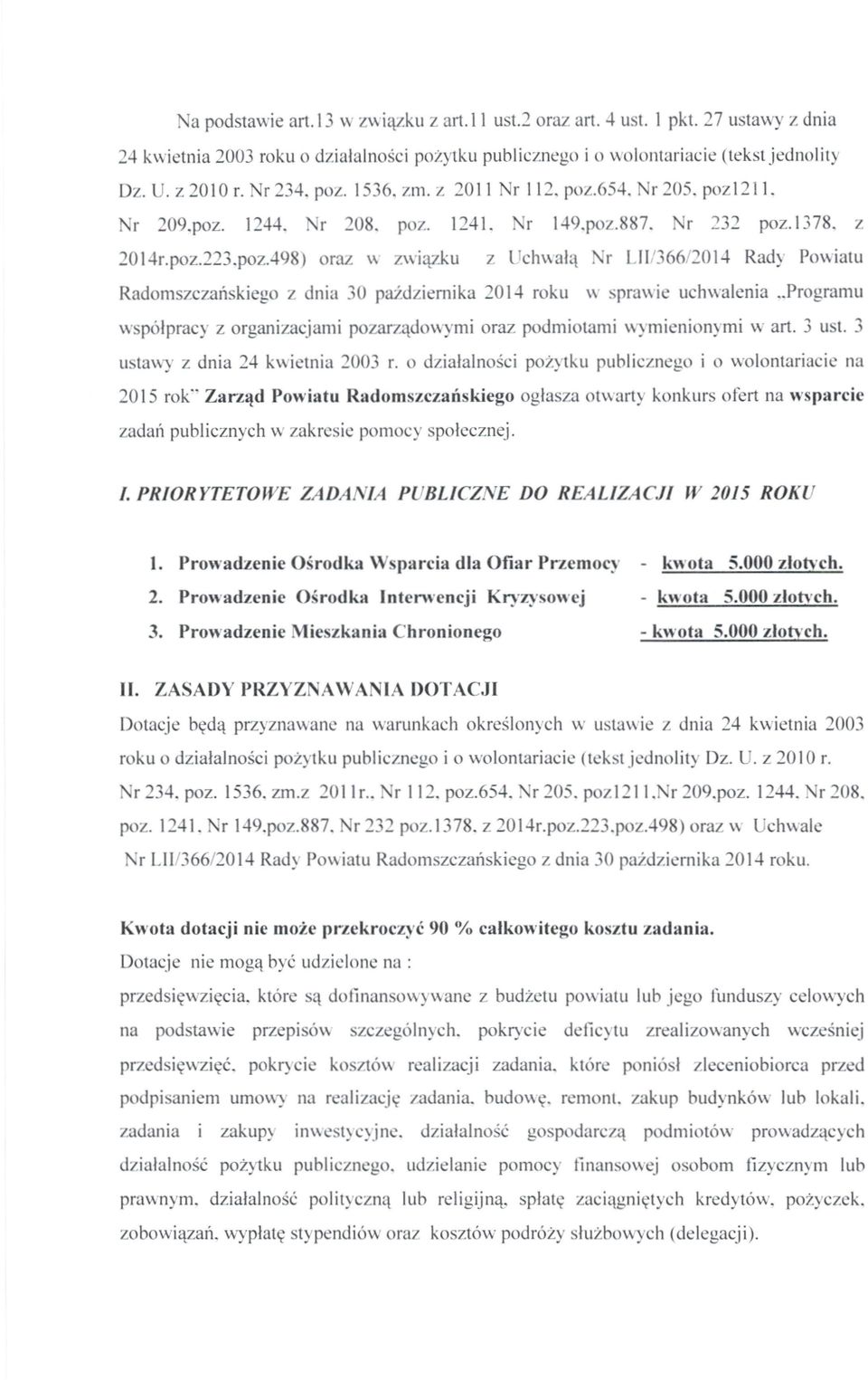 programu wspólpracy z organizacjami pozarz ądowymi oraz podmiotami wymienionymi w art. 3 ust. 3 ustawy z dnia 24 kwietnia 2003 r.