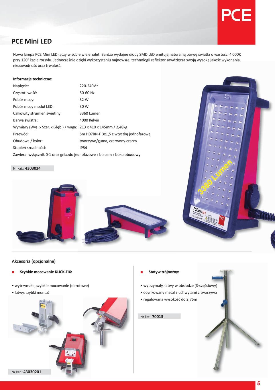 Informacje techniczne: Napięcie: 220-240V~ Częstotliwość: 50-60 Hz Pobór mocy: 32 W Pobór mocy moduł LED: 30 W Całkowity strumień świetlny: 3360 Lumen Barwa światła: 4000 Kelvin Wymiary (Wys. x Szer.