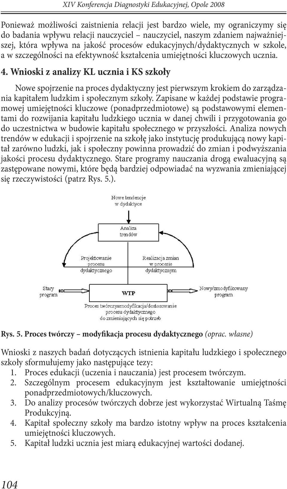 Wnioski z analizy KL ucznia i KS szkoły Nowe spojrzenie na proces dydaktyczny jest pierwszym krokiem do zarządzania kapitałem ludzkim i społecznym szkoły.