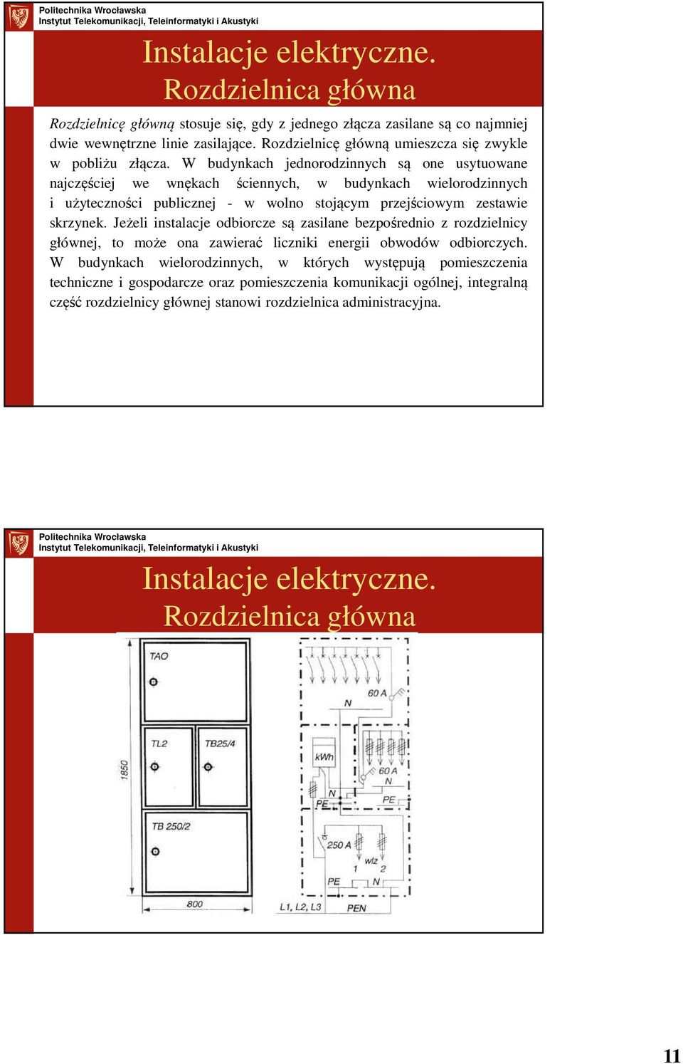 W budynkach jednorodzinnych są one usytuowane najczęściej we wnękach ściennych, w budynkach wielorodzinnych i użyteczności publicznej - w wolno stojącym przejściowym zestawie skrzynek.