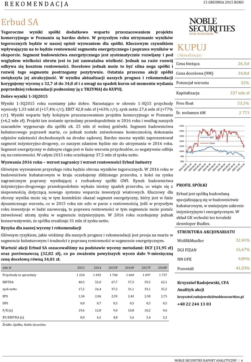 Kluczowym czynnikiem wpływającym na to będzie rentowność segmentu energetycznego i poprawa wyników w eksporcie.