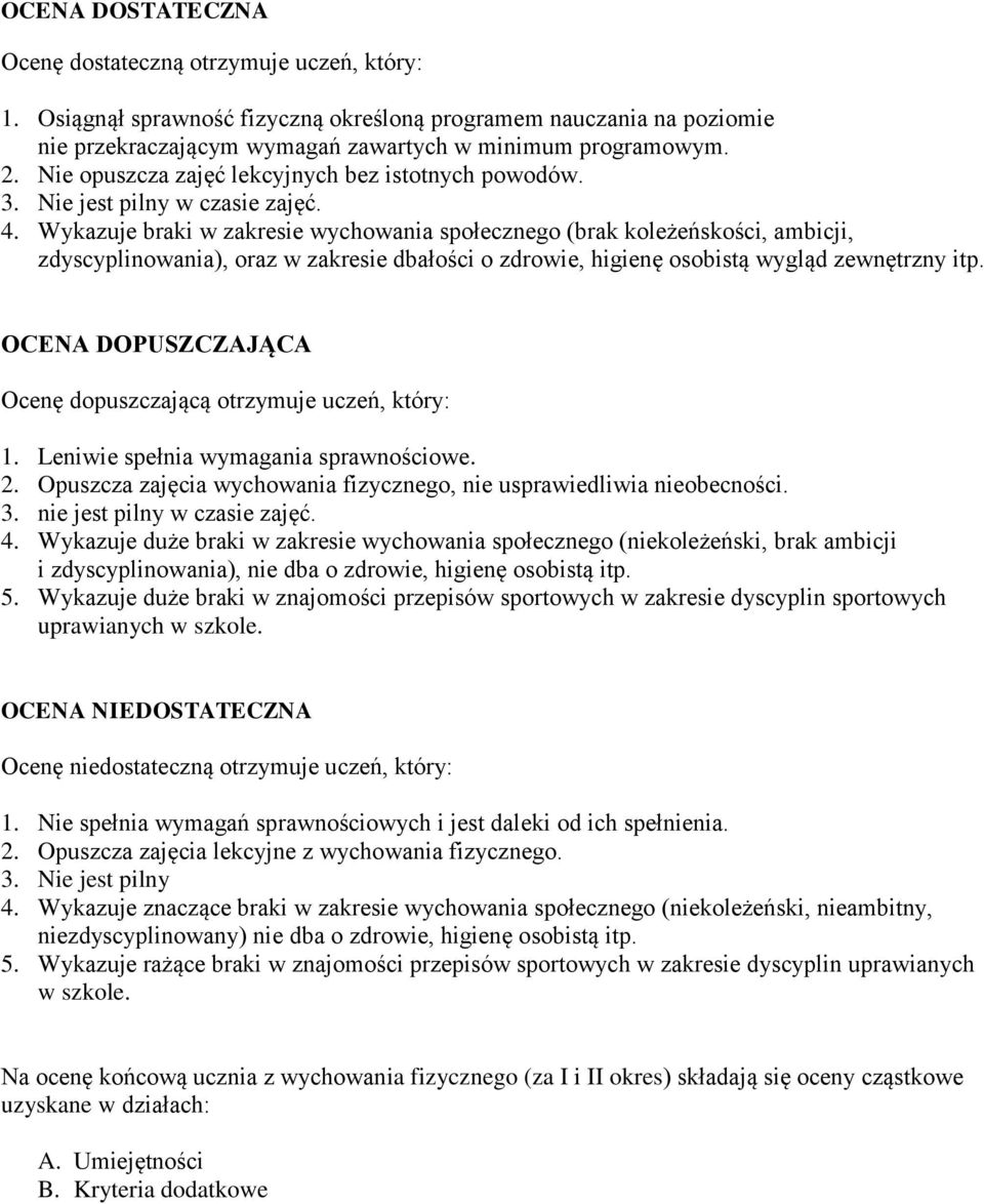 Wykazuje braki w zakresie wychowania społecznego (brak koleżeńskości, ambicji, zdyscyplinowania), oraz w zakresie dbałości o zdrowie, higienę osobistą wygląd zewnętrzny itp.