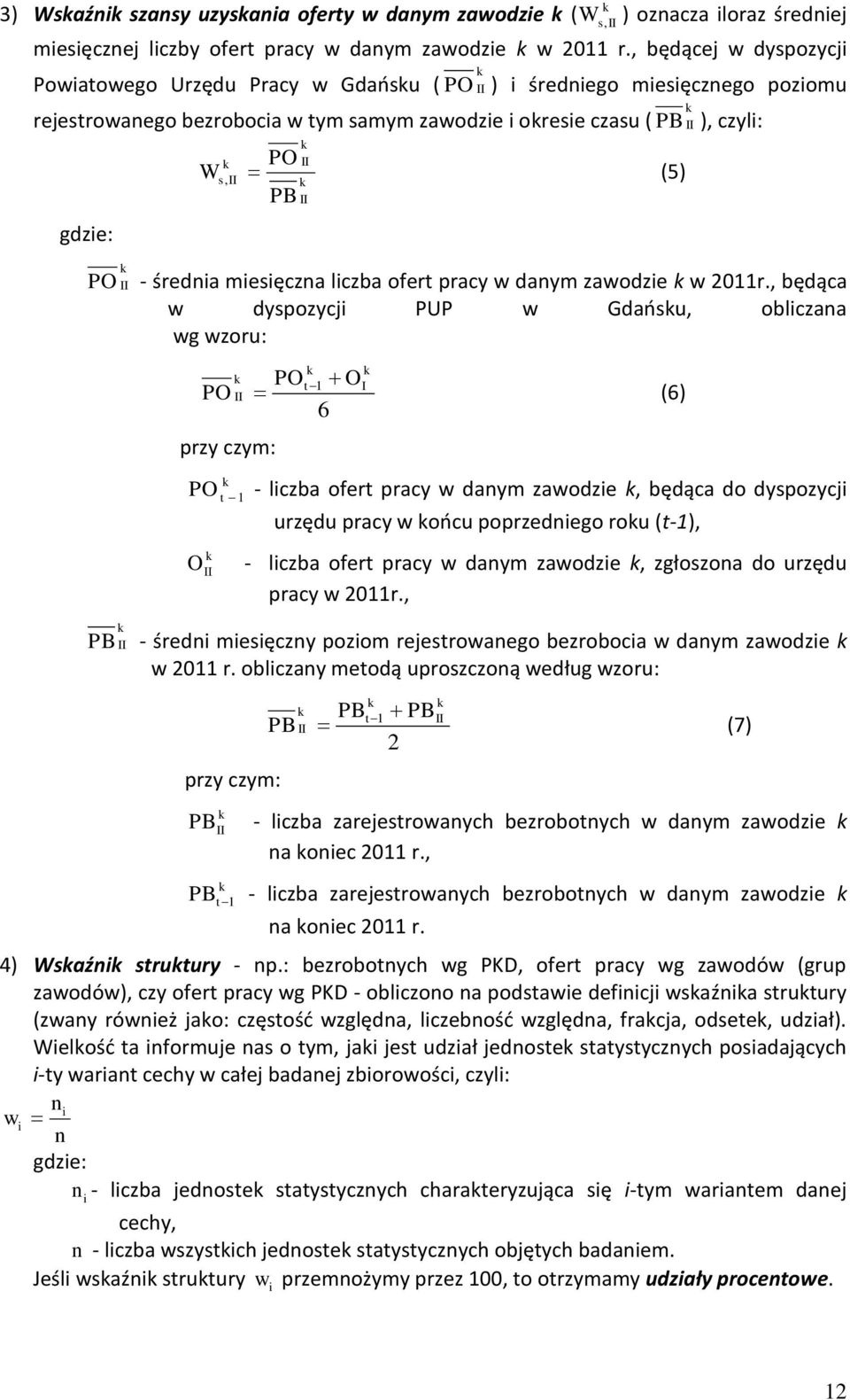 średnia miesięczna liczba ofert pracy w danym zawodzie w 2011r.