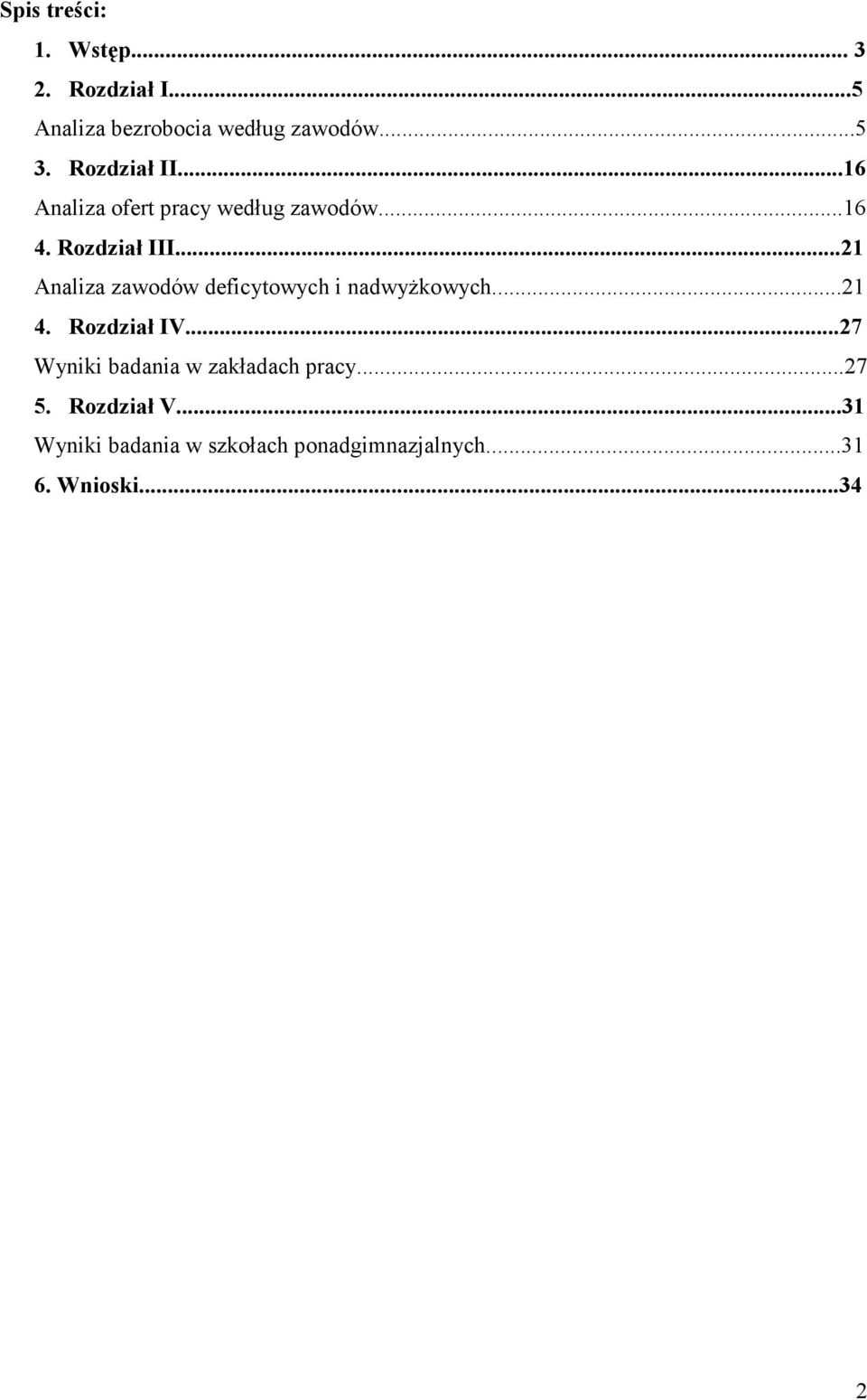 ..21 Analiza zawodów deficytowych i nadwyŝkowych...21 4. Rozdział IV.