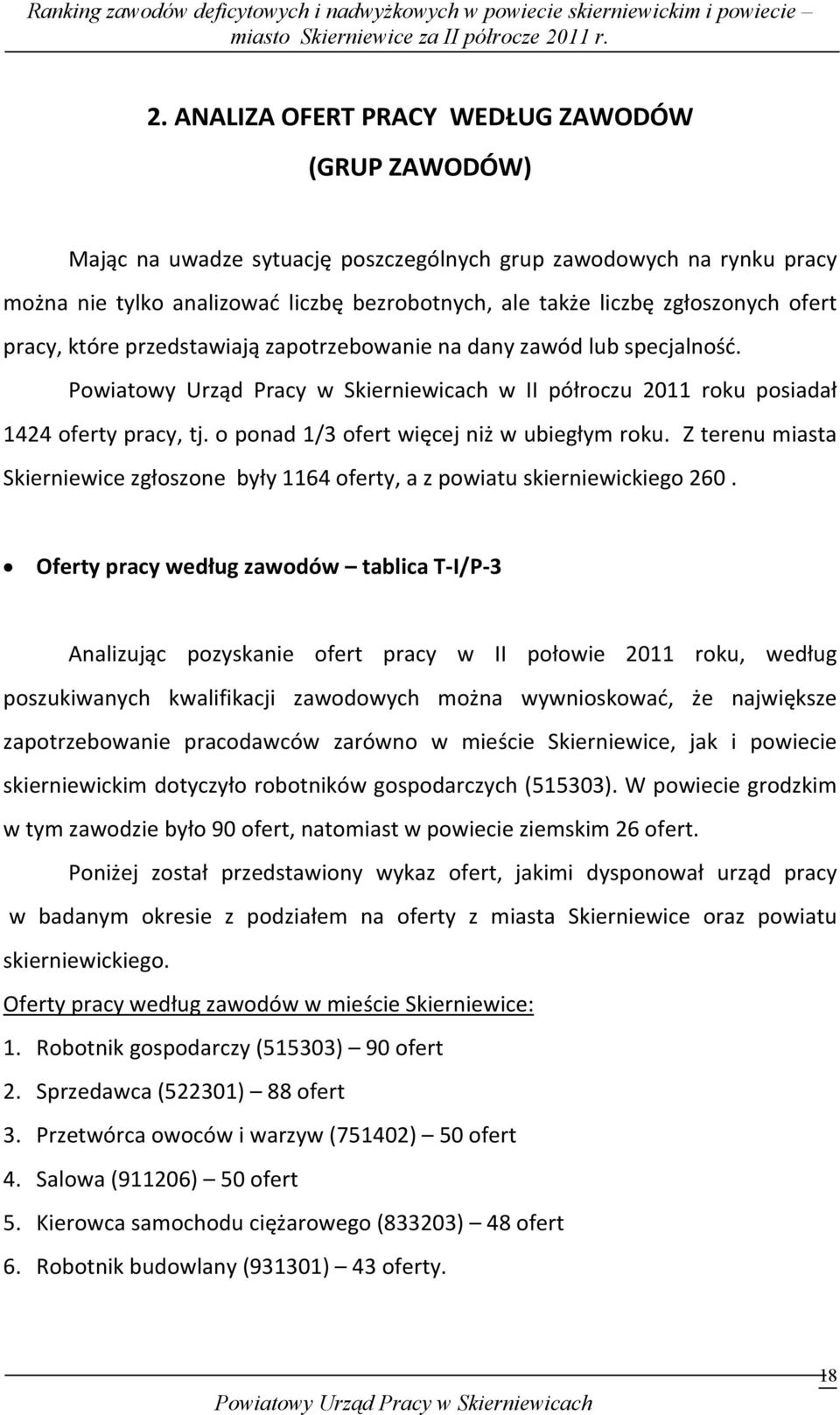 Z terenu miasta Skierniewice zgłoszone były 1164 oferty, a z powiatu skierniewickiego 260.