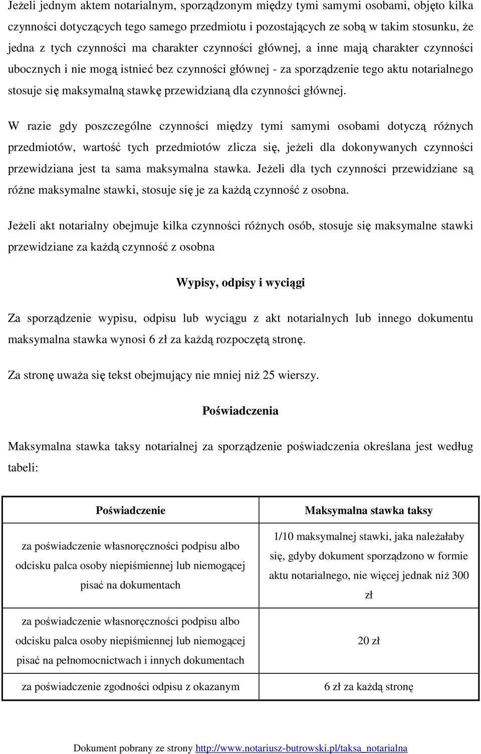 dla czynności głównej.