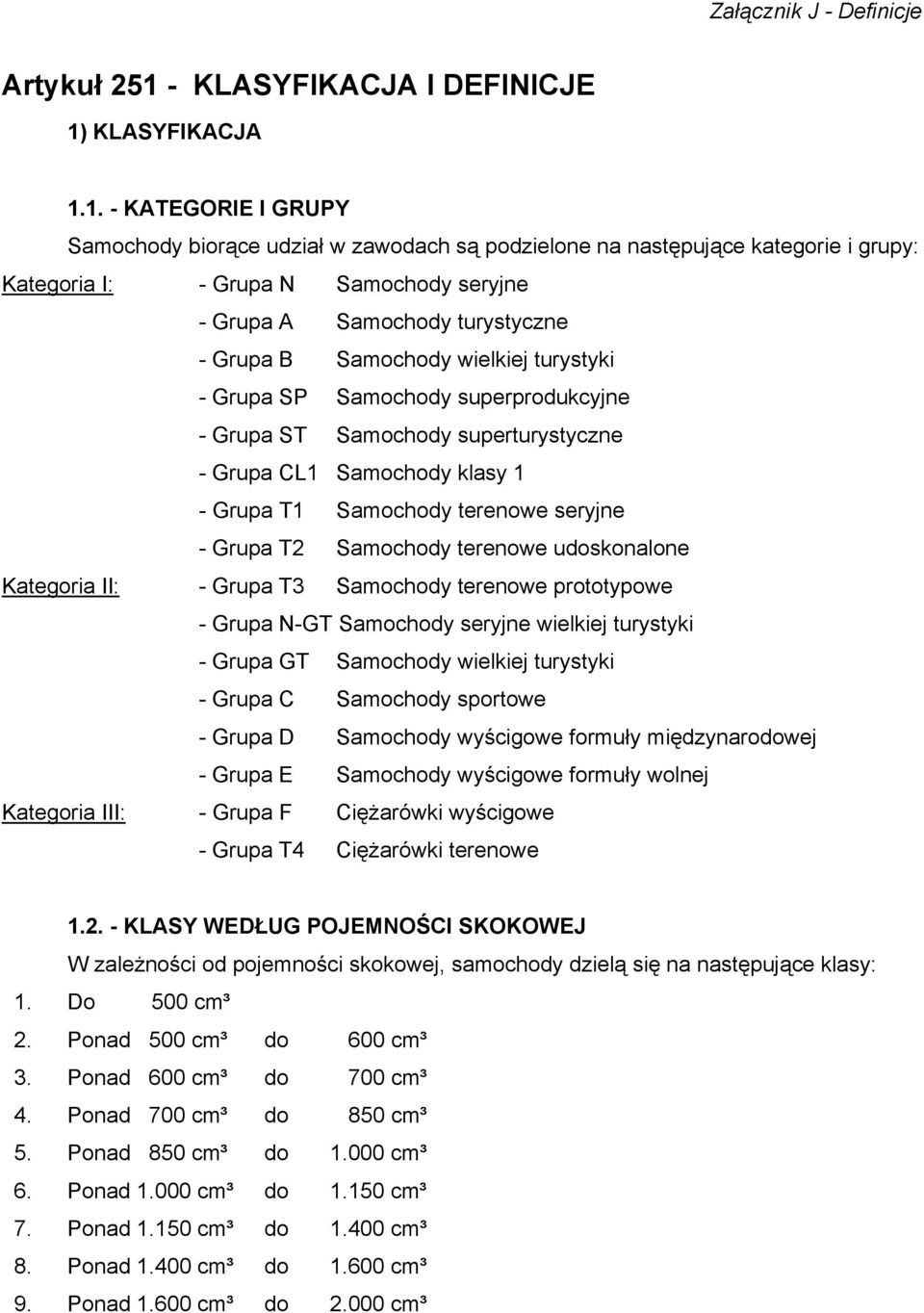 KLASYFIKACJA 1.