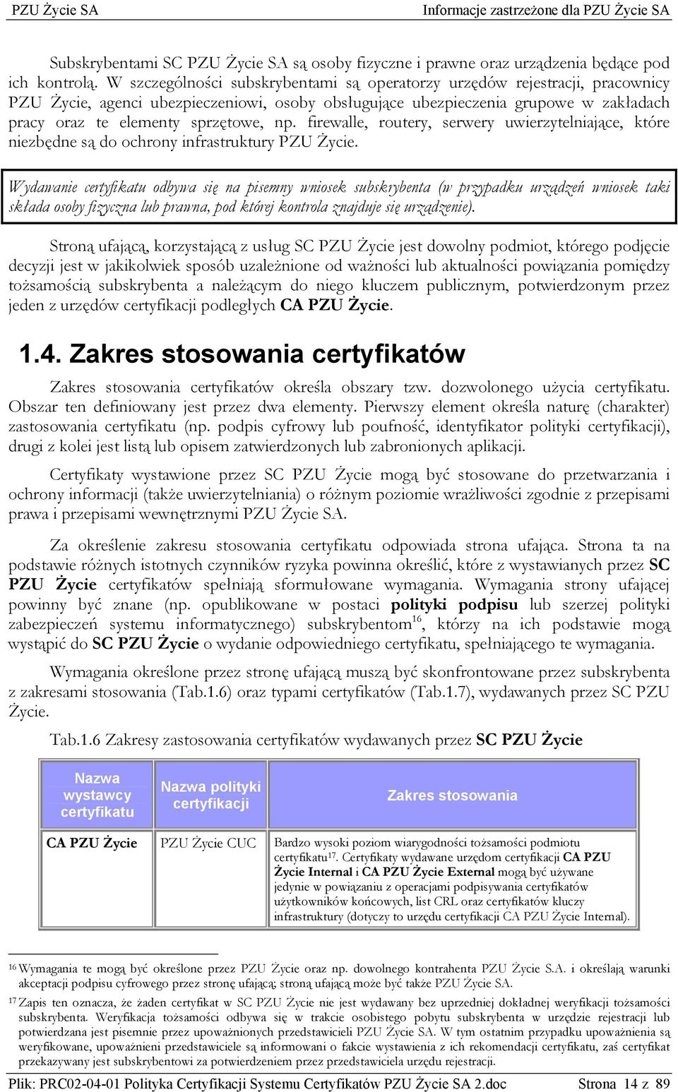 np. firewalle, routery, serwery uwierzytelniające, które niezbędne są do ochrony infrastruktury PZU Życie.