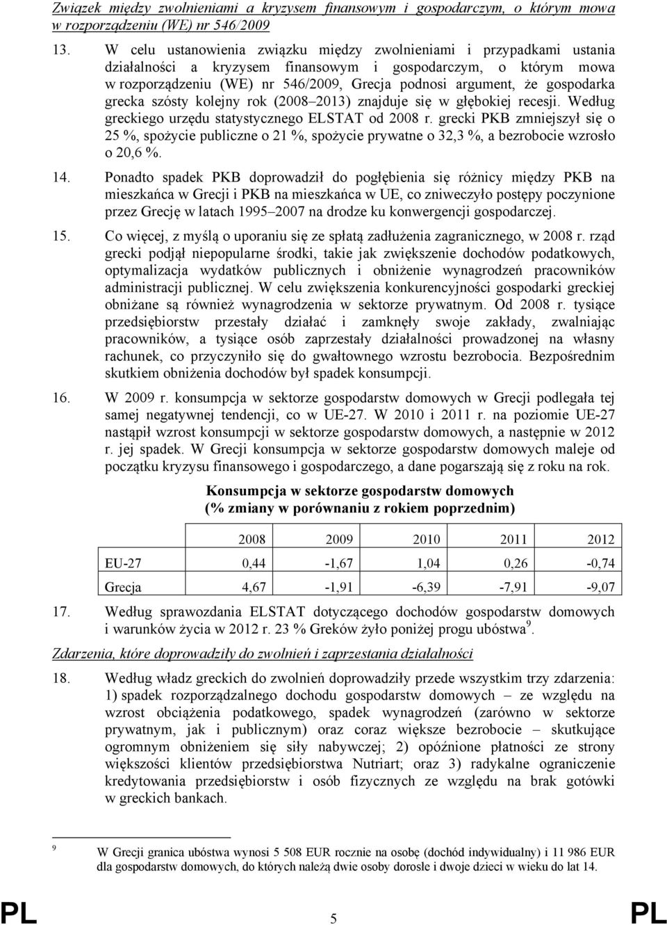 gospodarka grecka szósty kolejny rok (2008 2013) znajduje się w głębokiej recesji. Według greckiego urzędu statystycznego ELSTAT od 2008 r.