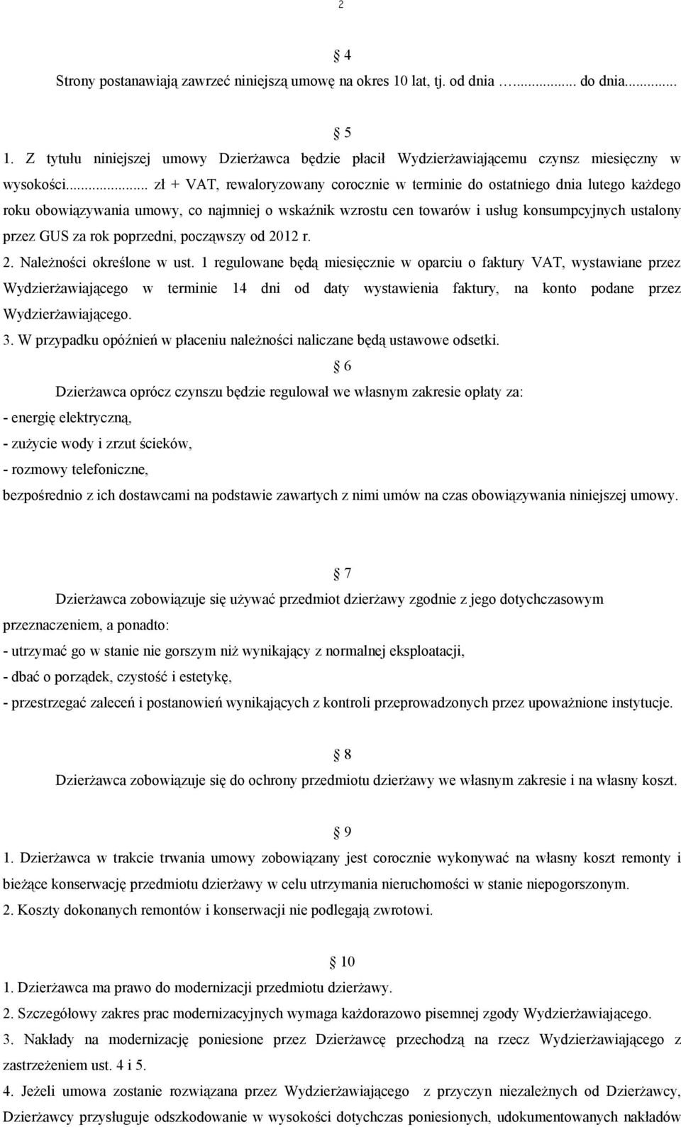 rok poprzedni, począwszy od 2012 r. 2. Należności określone w ust.