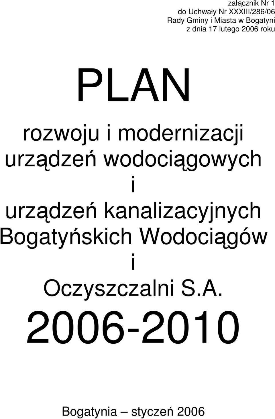 modernizacji urządzeń wodociągowych i urządzeń kanalizacyjnych