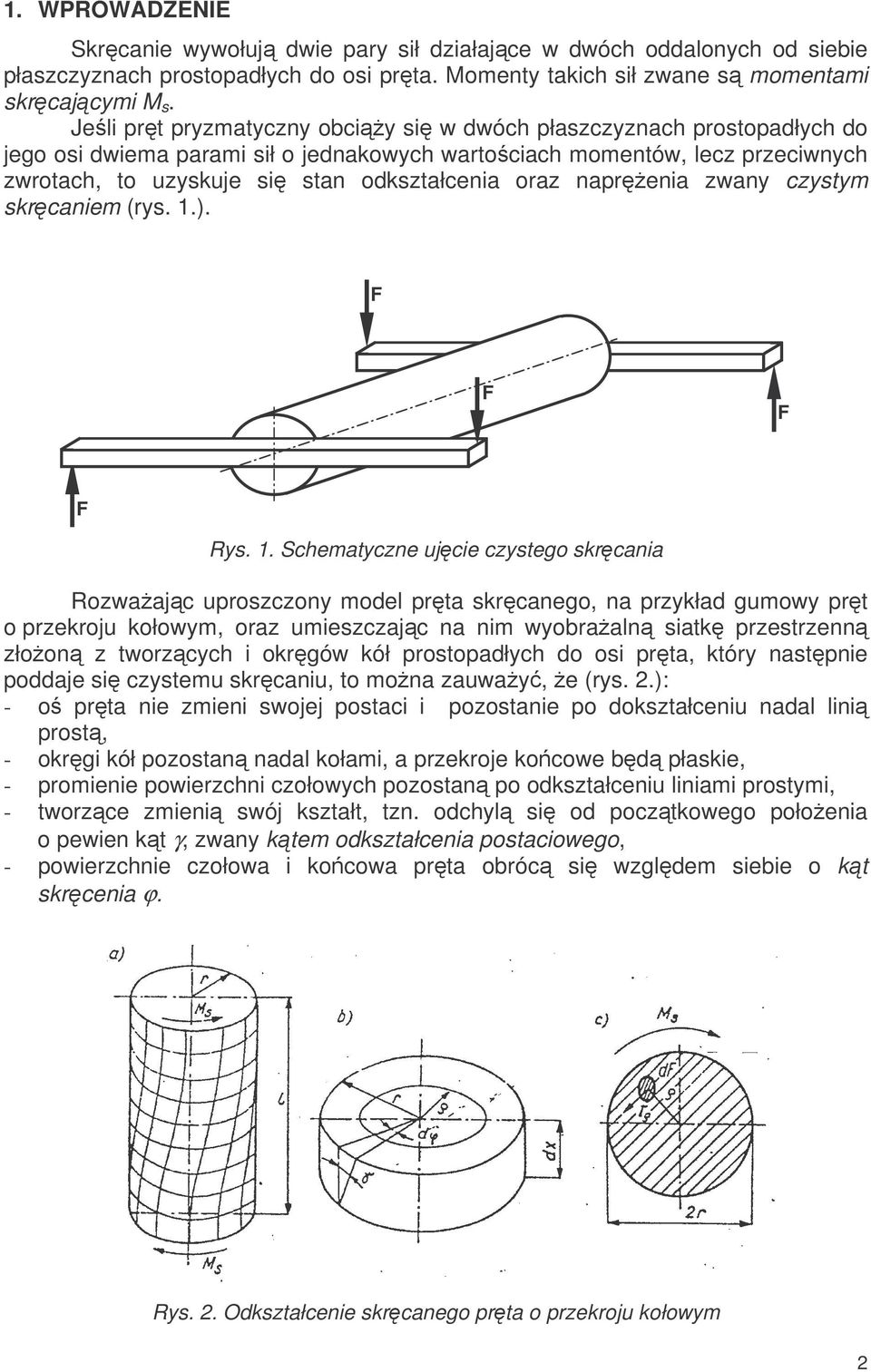 naprenia zwany czystym skrcaniem (rys. 1.