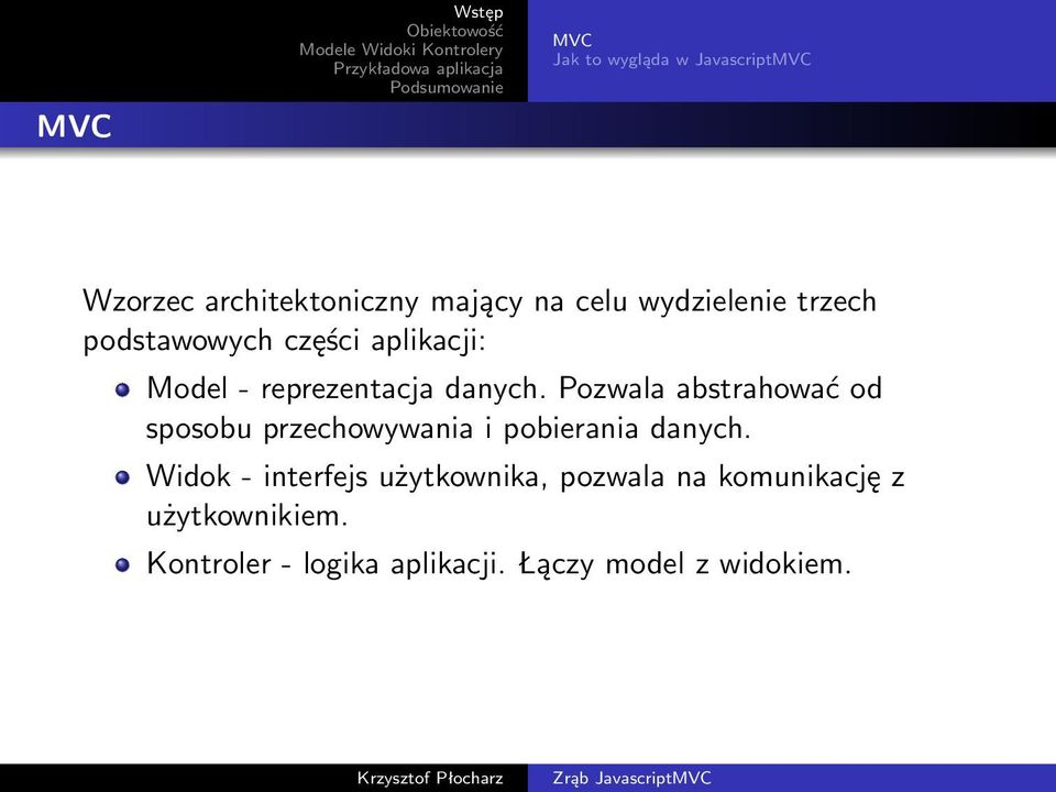 Pozwala abstrahować od sposobu przechowywania i pobierania danych.