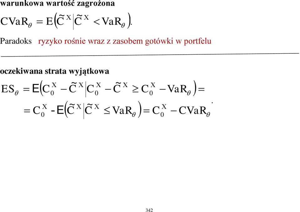 w potfelu oczekiwana stata wyjątkowa ES E