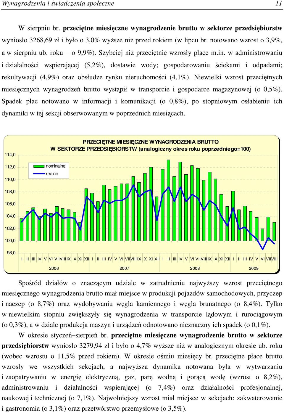 w administrowaniu i działalności wspierającej (5,2%), dostawie wody; gospodarowaniu ściekami i odpadami; rekultywacji (4,9%) oraz obsłudze rynku nieruchomości (4,1%).