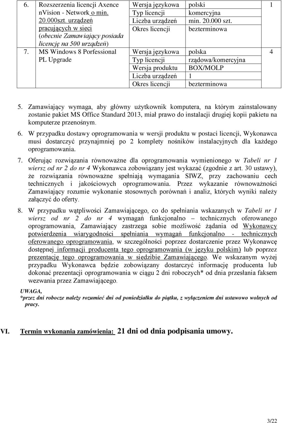 Okres licencji bezterminowa Wersja językowa polska 4 Typ licencji rządowa/komercyjna Wersja produktu BOX/MOLP Liczba urządzeń 1 Okres licencji bezterminowa 5.