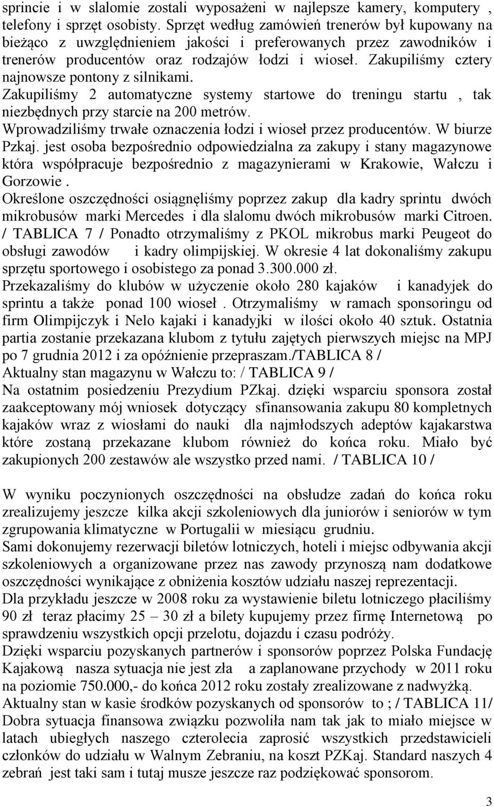 Zakupiliśmy cztery najnowsze pontony z silnikami. Zakupiliśmy 2 automatyczne systemy startowe do treningu startu, tak niezbędnych przy starcie na 200 metrów.