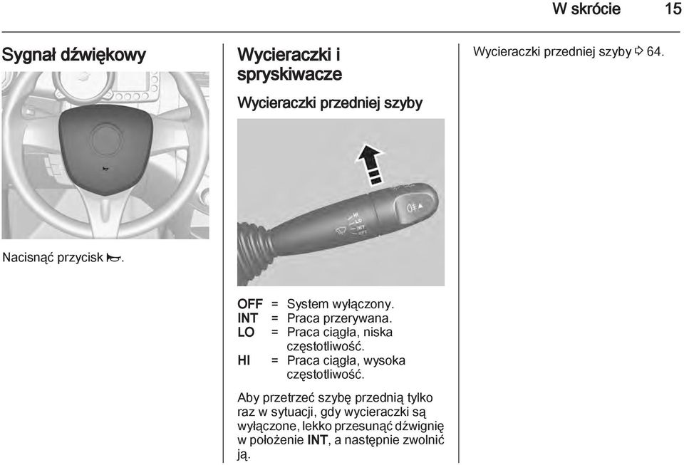 LO = Praca ciągła, niska częstotliwość. HI = Praca ciągła, wysoka częstotliwość.