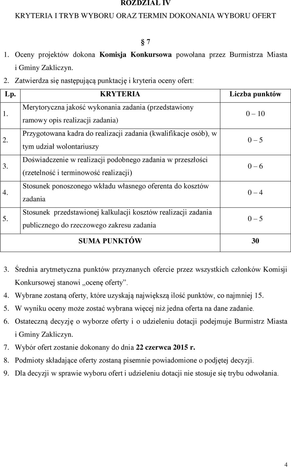 Przygotowana kadra do realizacji zadania (kwalifikacje osób), w tym udział wolontariuszy 0 5 3. Doświadczenie w realizacji podobnego zadania w przeszłości (rzetelność i terminowość realizacji) 0 6 4.