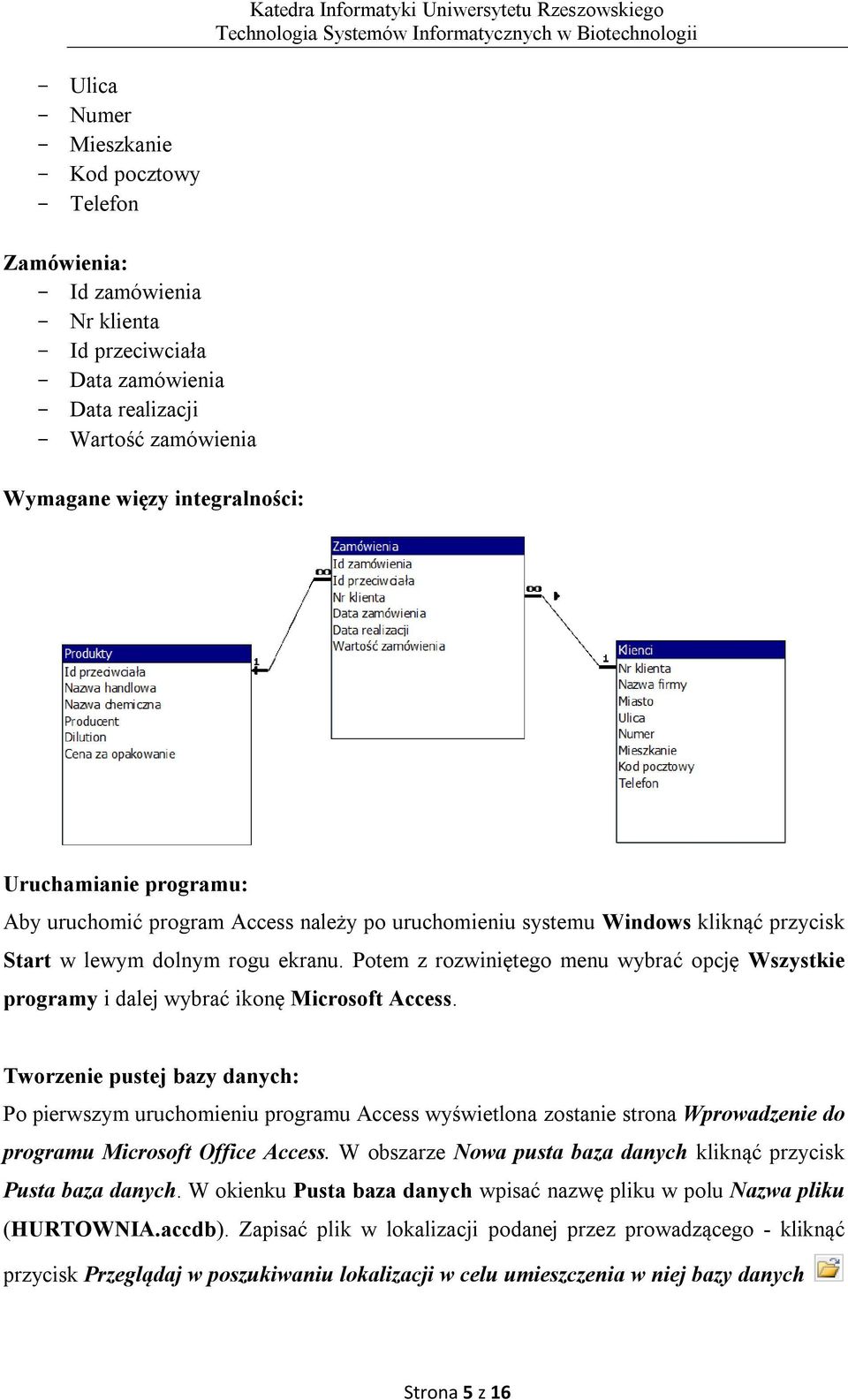 Potem z rozwiniętego menu wybrać opcję Wszystkie programy i dalej wybrać ikonę Microsoft Access.