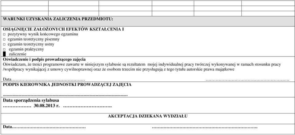 rezultatem mojej indywidualnej pracy twórczej wykonywanej w ramach stosunku pracy /współpracy wynikającej z umowy cywilnoprawnej oraz że osobom trzecim nie