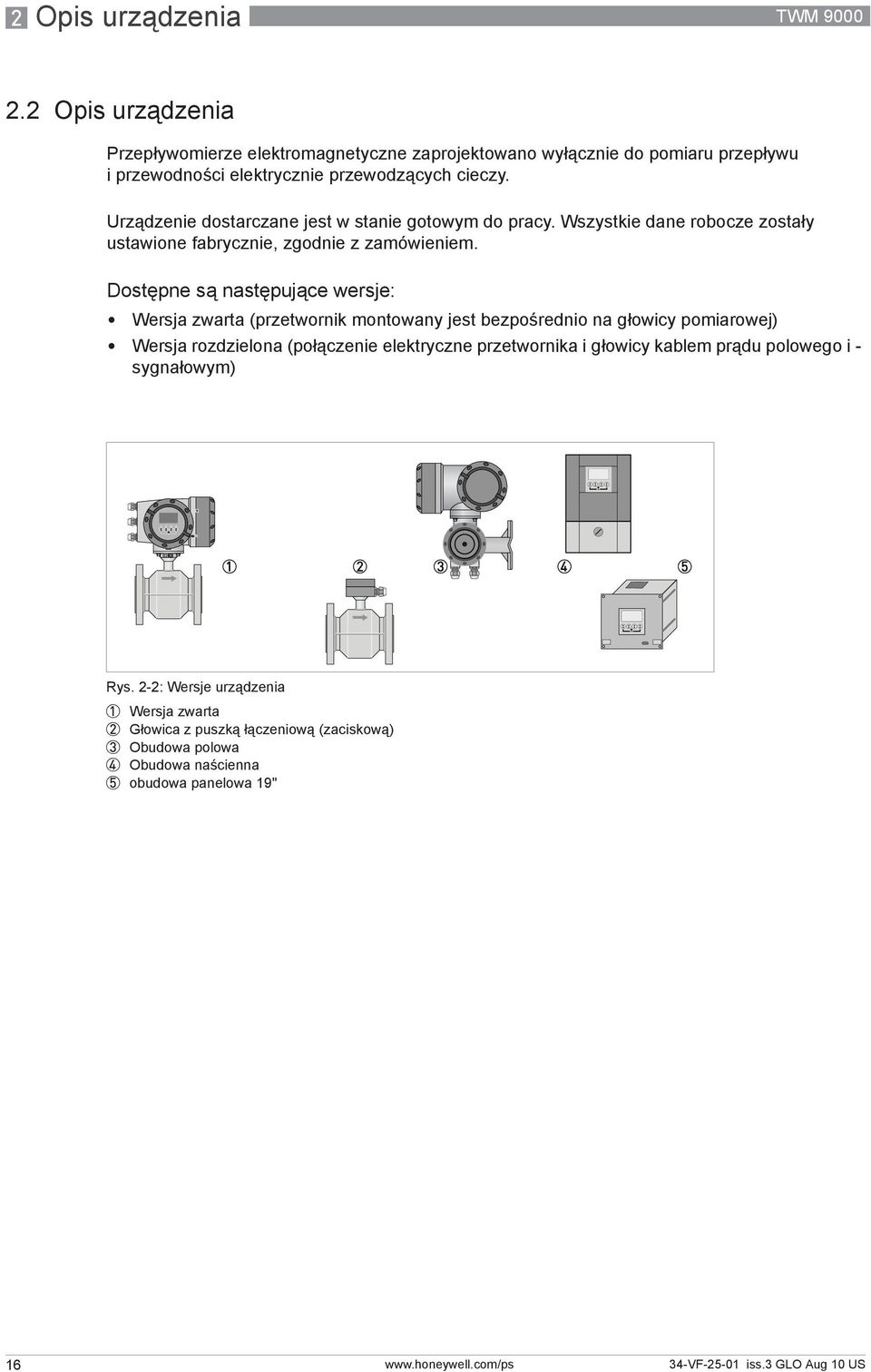 Urządzenie dostarczane jest w stanie gotowym do pracy. Wszystkie dane robocze zostały ustawione fabrycznie, zgodnie z zamówieniem.