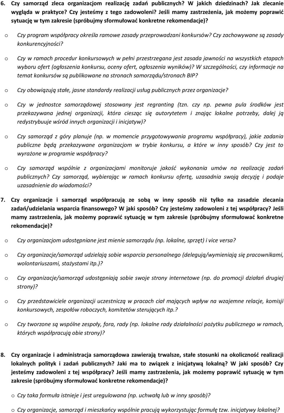 Czy zachwywane są zasady knkurencyjnści? Czy w ramach prcedur knkurswych w pełni przestrzegana jest zasada jawnści na wszystkich etapach wybru fert (głszenia knkursu, ceny fert, głszenia wyników)?