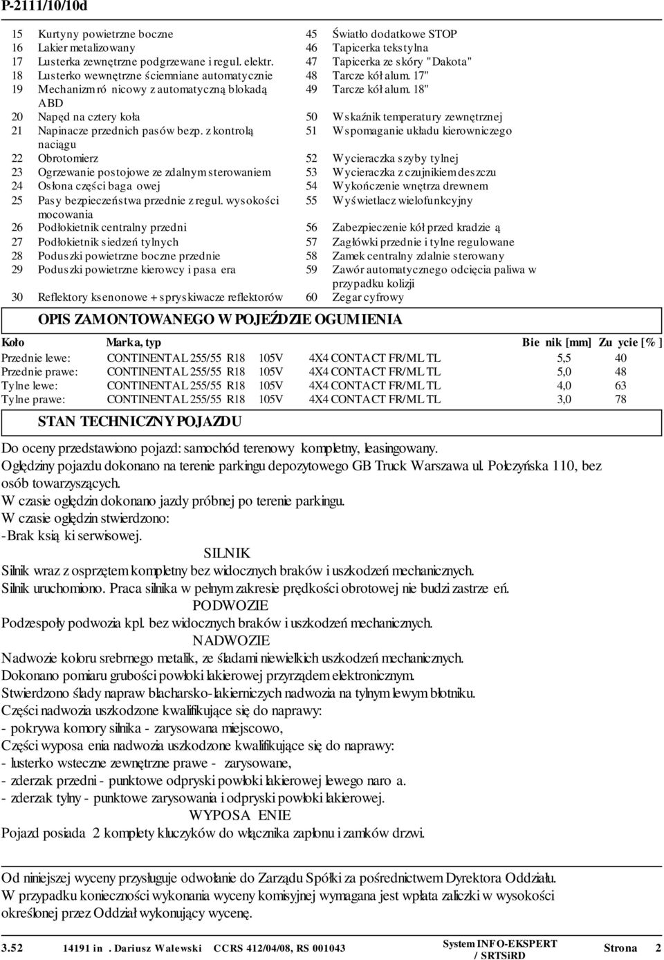 18" ABD 20 Napęd na cztery koła 50 Wskaźnik temperatury zewnętrznej 21 Napinacze przednich pasów bezp.