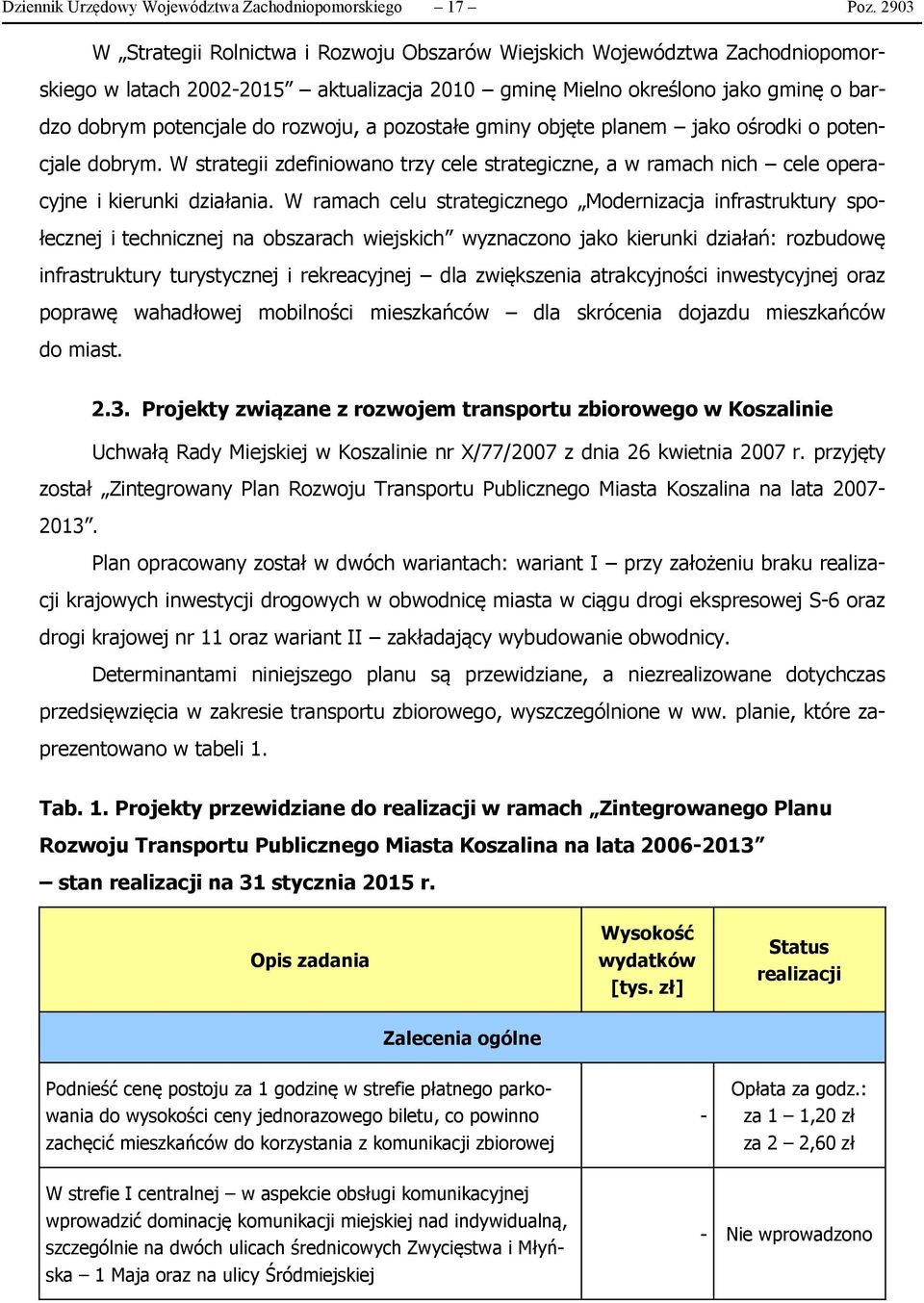 a pozostałe gminy objęte planem jako ośrodki o potencjale dobrym. W strategii zdefiniowano trzy cele strategiczne, a w ramach nich cele operacyjne i kierunki działania.