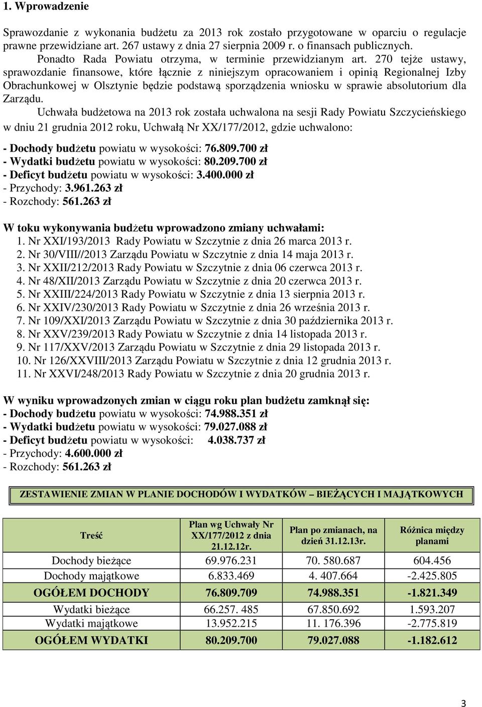 270 tejże ustawy, sprawozdanie finansowe, które łącznie z niniejszym opracowaniem i opinią Regionalnej Izby Obrachunkowej w Olsztynie będzie podstawą sporządzenia wniosku w sprawie absolutorium dla