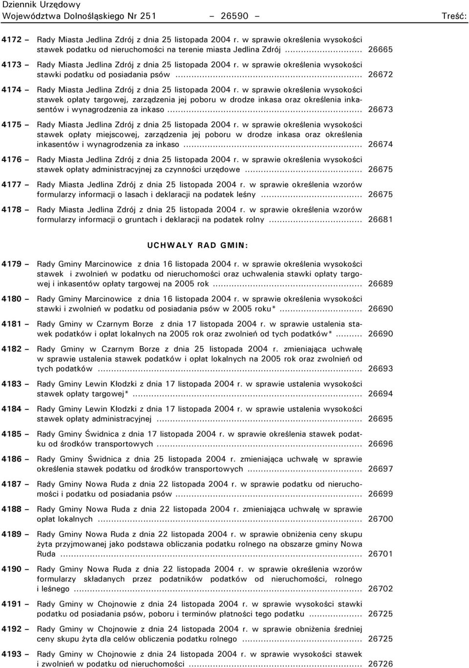 w sprawie określenia wysokości stawki podatku od posiadania psów... 26672 4174 Rady Miasta Jedlina Zdrój z dnia 25 listopada 2004 r.