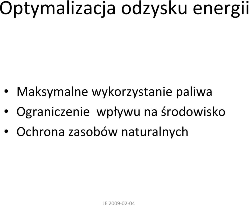 paliwa Ograniczenie wpływu na