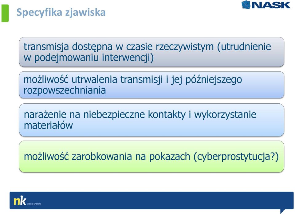 transmisji i jej późniejszego rozpowszechniania narażenie na