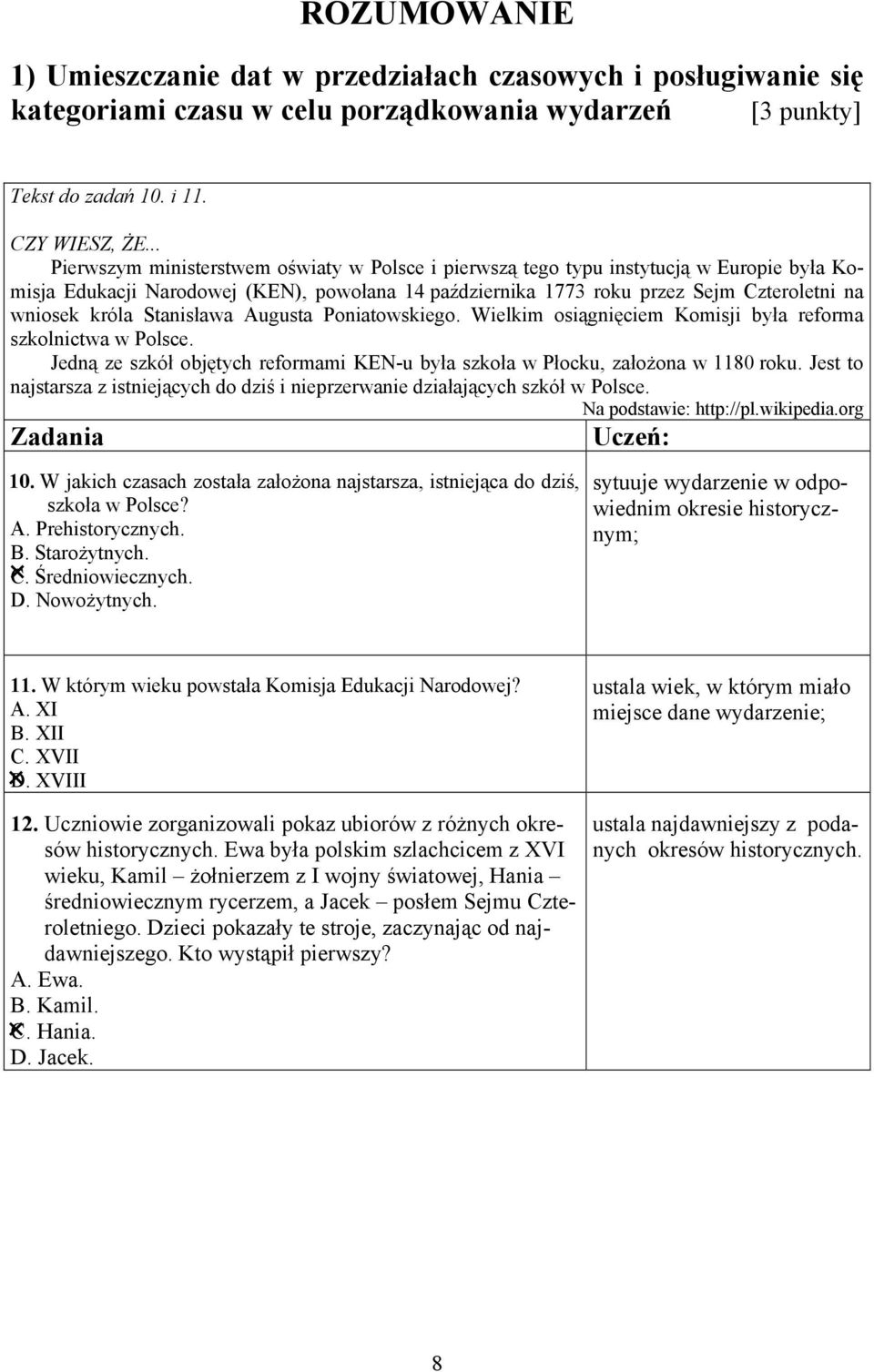 Stanisława Augusta Poniatowskiego. Wielkim osiągnięciem Komisji była reforma szkolnictwa w Polsce. Jedną ze szkół objętych reformami KEN-u była szkoła w Płocku, założona w 1180 roku.