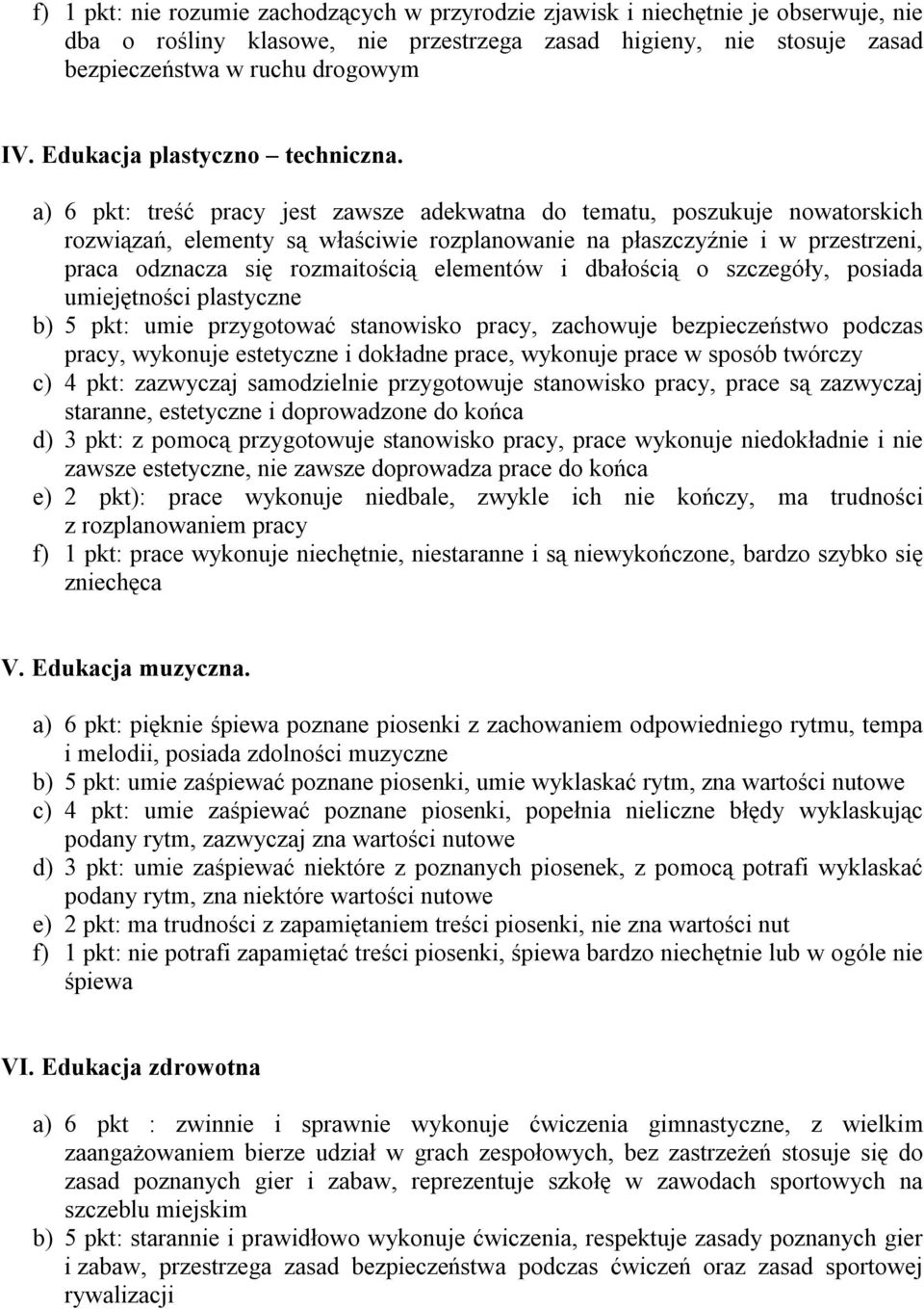 a) 6 pkt: treść pracy jest zawsze adekwatna do tematu, poszukuje nowatorskich rozwiązań, elementy są właściwie rozplanowanie na płaszczyźnie i w przestrzeni, praca odznacza się rozmaitością elementów